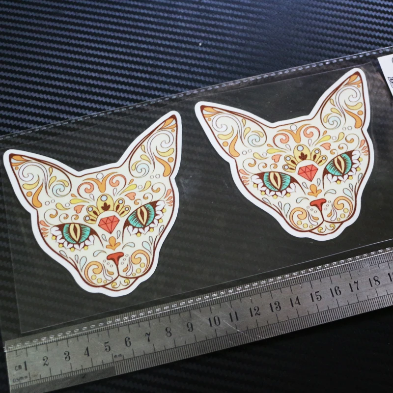 Sixsub X2 SUGAR SKULL CAT Day of the dead Мексики moto cars отражательные переводные наклейки