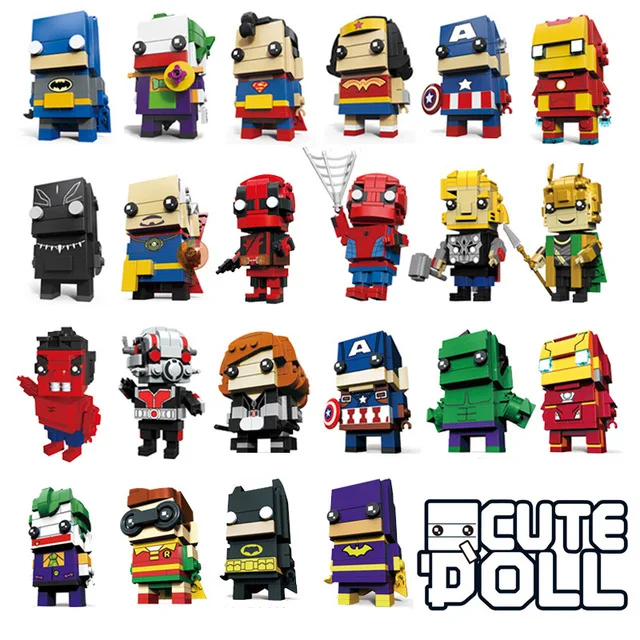 

brickhead Marvel Avengers Infinity War Wonderwoman Aquaman Cyborg Thanos Mini Block Model Building Blocks compatible