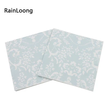 

[RainLoong] 2Plys Beverage Paper Napkins Turquoise Tissue Napkins Decoration Serviettes 33cm*33cm 5packs (20pcs/pack)