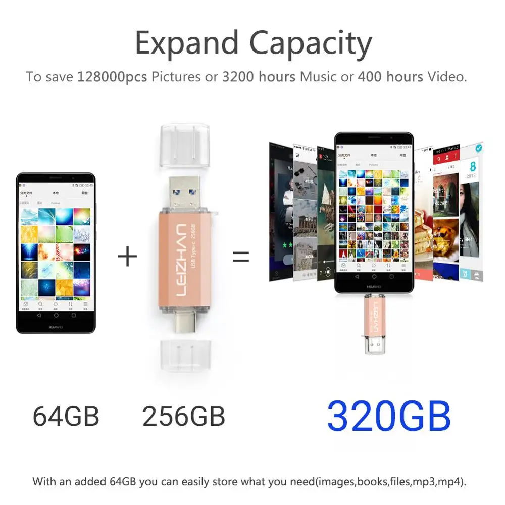 LEIZHAN Новый USB флеш накопитель Type C 256 ГБ 64 Флешка 32 Гб OTG usb 3 0 128g c карта памяти 16 8