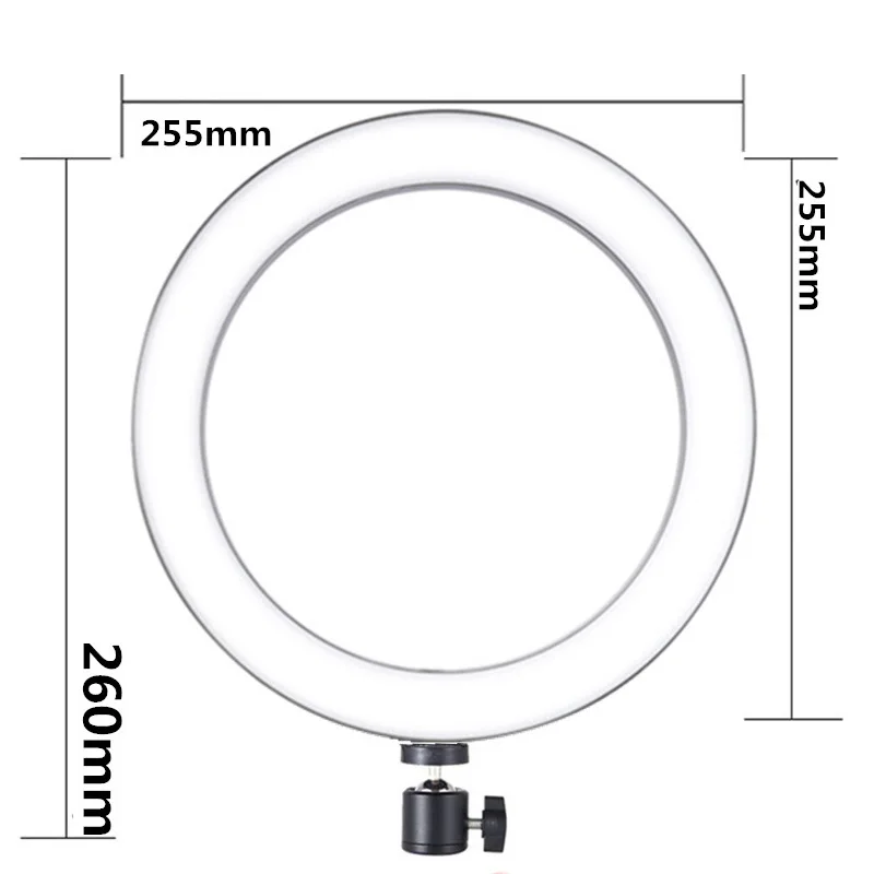 Кольцевой светодиодный фонарик с шаровой головкой для штатива светодиодный фонарь заполняющий свет для видео блогеров живое потоковое видео запись - Цвет: L