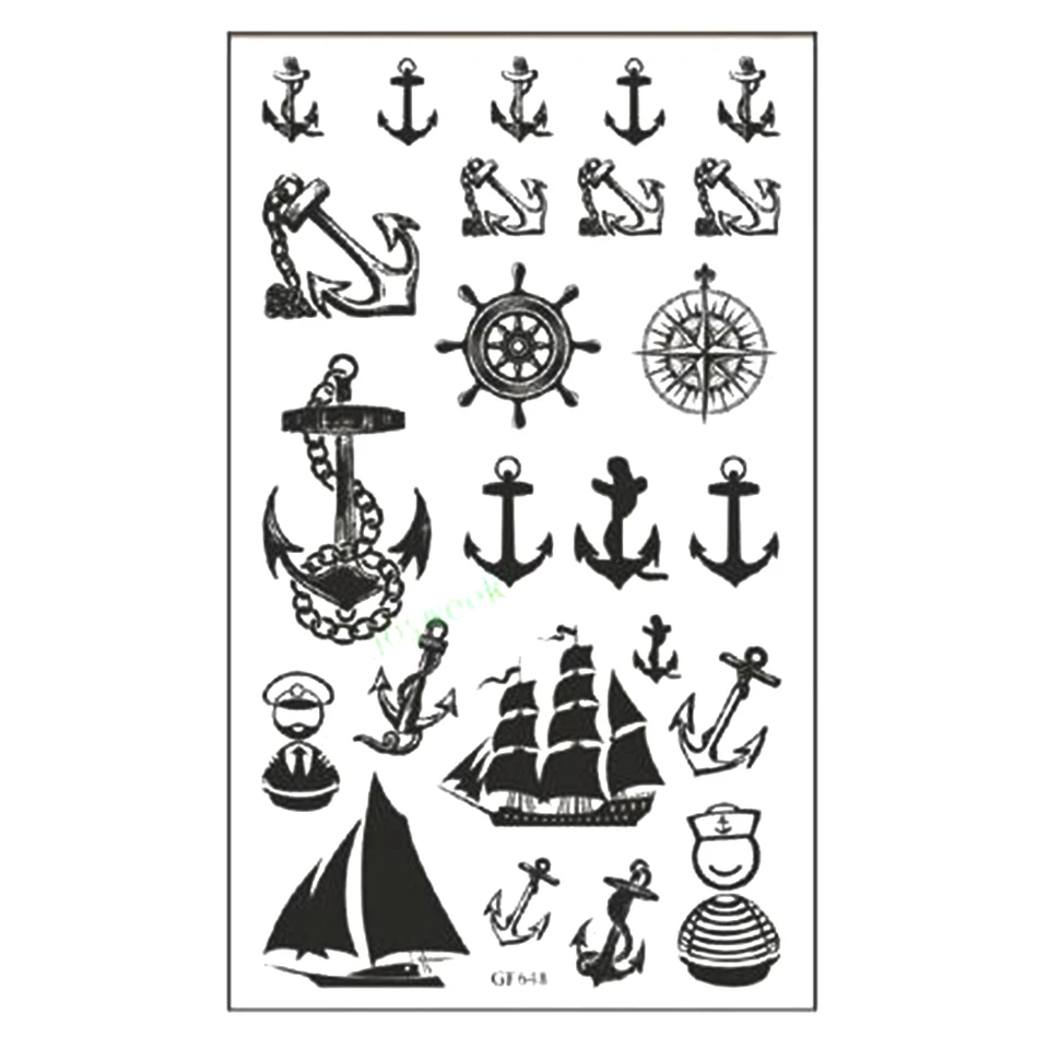 Waterproof Temporary Tattoo Sticker Anchor Compass Sailboat Tatto Stickers Flash Tatoo Fake Tattoos For Women Girl Men Child Waterproof Temporary Tattoos Temporary Tattoo Sticker Anchortattoo For Women Aliexpress