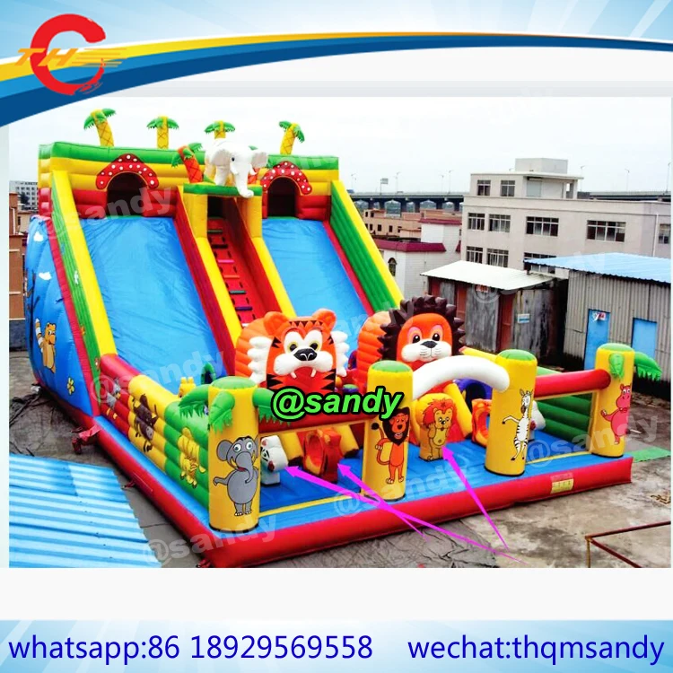 lion elephant tiger zoo inflatable amusement park inflatable play