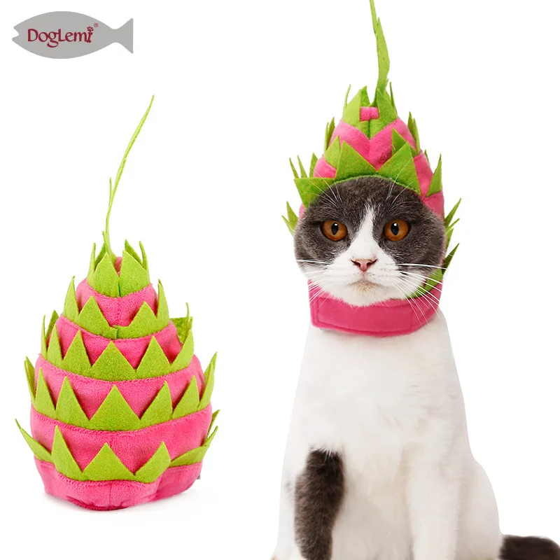 1 шт cat щенок фрукты платье шапка дракон Форма Pet Головные уборы одежда для