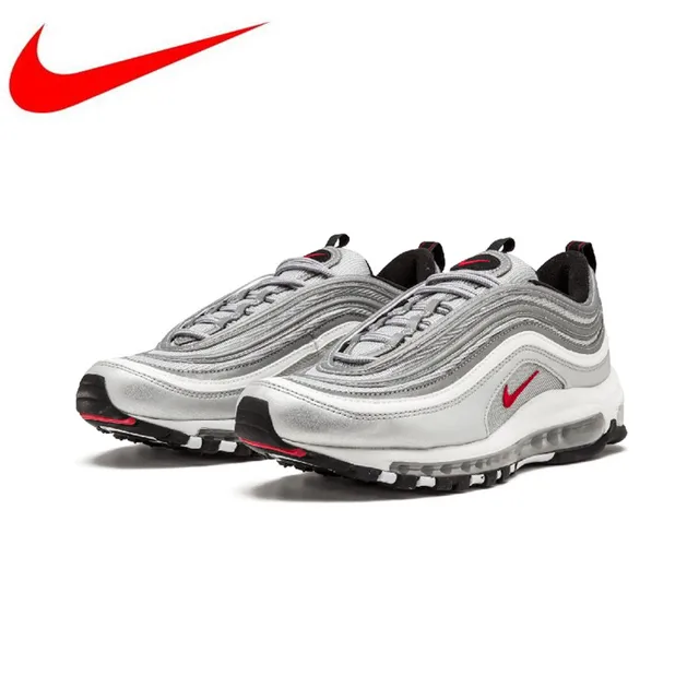 Оригинальный Nike Air Max 97 OG QS 2017 выпуска для мужчин's кроссовки, Официальный Новое поступление натуральная дышащая уличная спортивная обувь