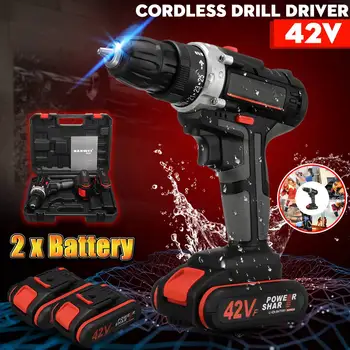 

2 Speed Brushless Cordless Electric Impact Drill LED Light LI-ION Battery 25~28Nm 42V 5000mAh