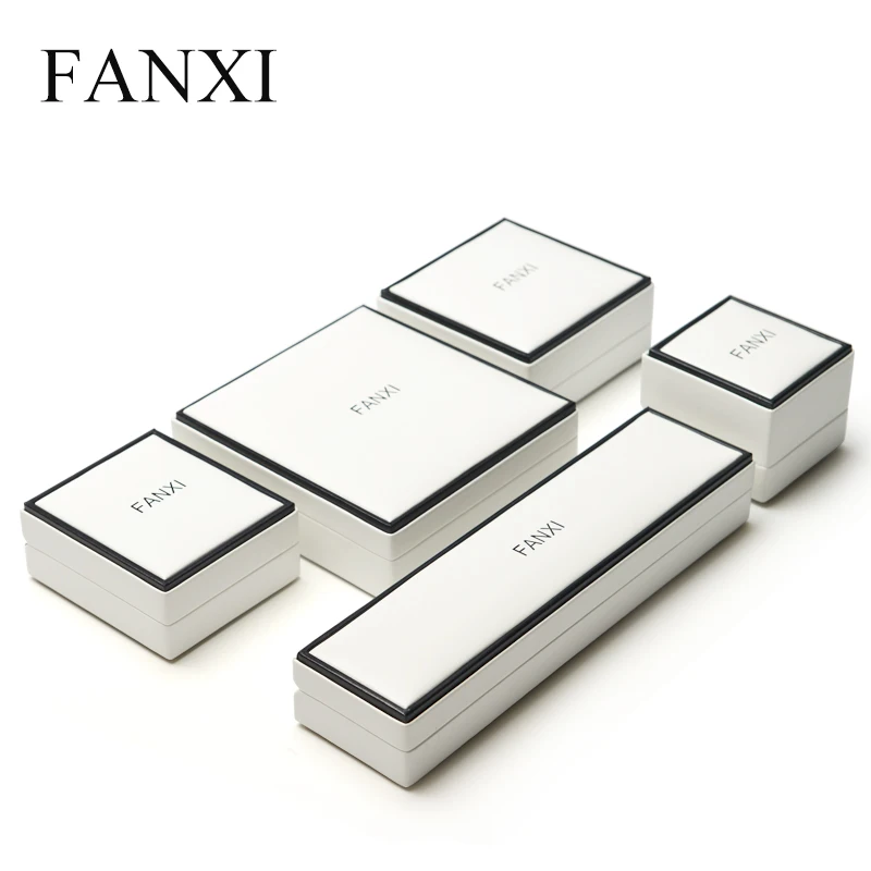 FANXI коробки для ювелирных изделий из искусственной кожи с бархатным кольцом и