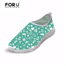 FORUDESIGNS/Женская обувь на плоской подошве; летний модный дышащий сетчатый кроссовки; женские пляжные лоферы с милым рисунком медсестры; женская обувь