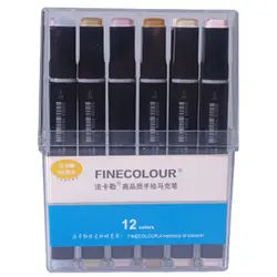 Finecolour EF102 кожи Цвет маркеры для эскизов двуглавый мягкая щетка профессиональный рисовать искусство маркеры