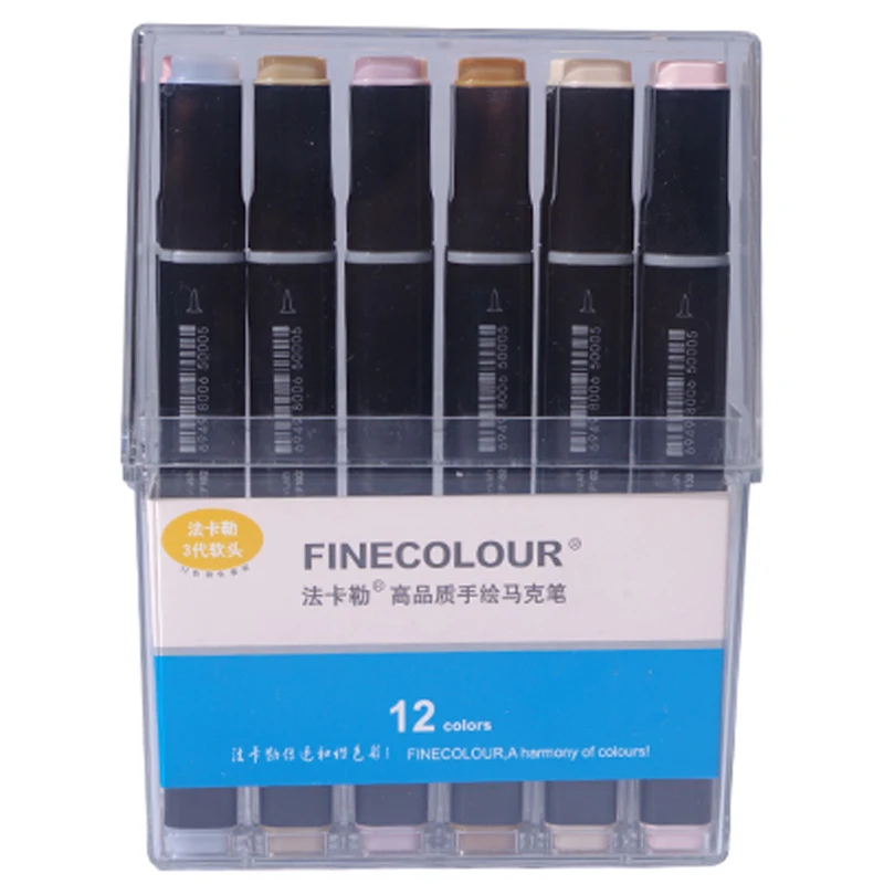 Finecolour EF102 цветные скетч маркеры Двойные мягкие кисти профессиональные