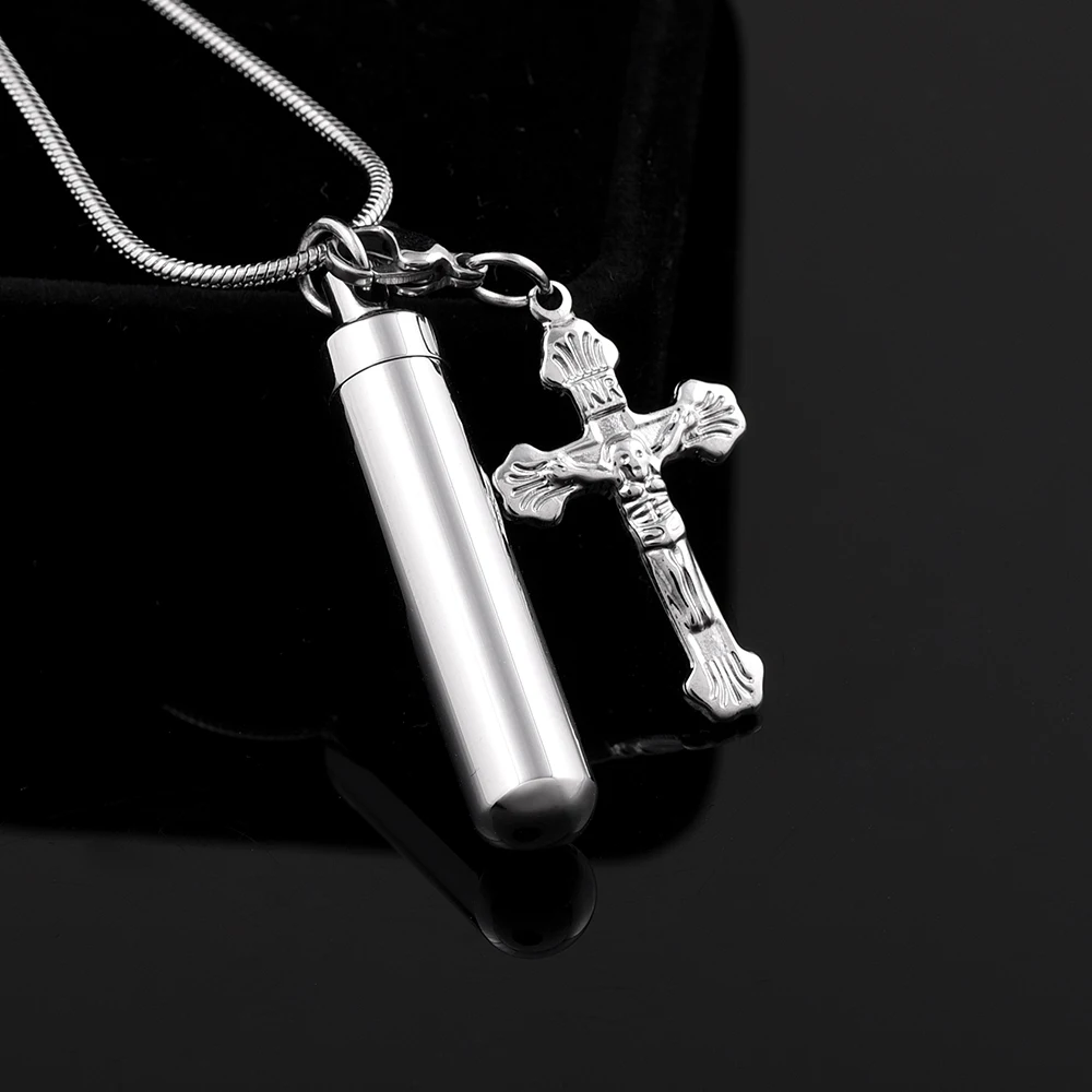 Diy Cross Charm And Perfume Bottle 316l Stainless Steel Memorial Ash