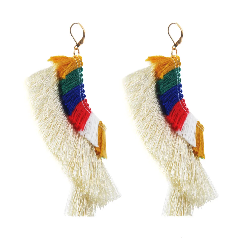 

LFPU New Arrival Long Tassel Earrings Women Statement Party Wedding Earrings Dangle Drop Jewelry