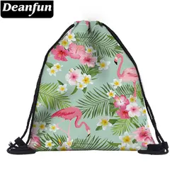 Deanfun 3D напечатанные мешки Drawstring цветок Фламинго милые Для женщин школьные сумки 60079