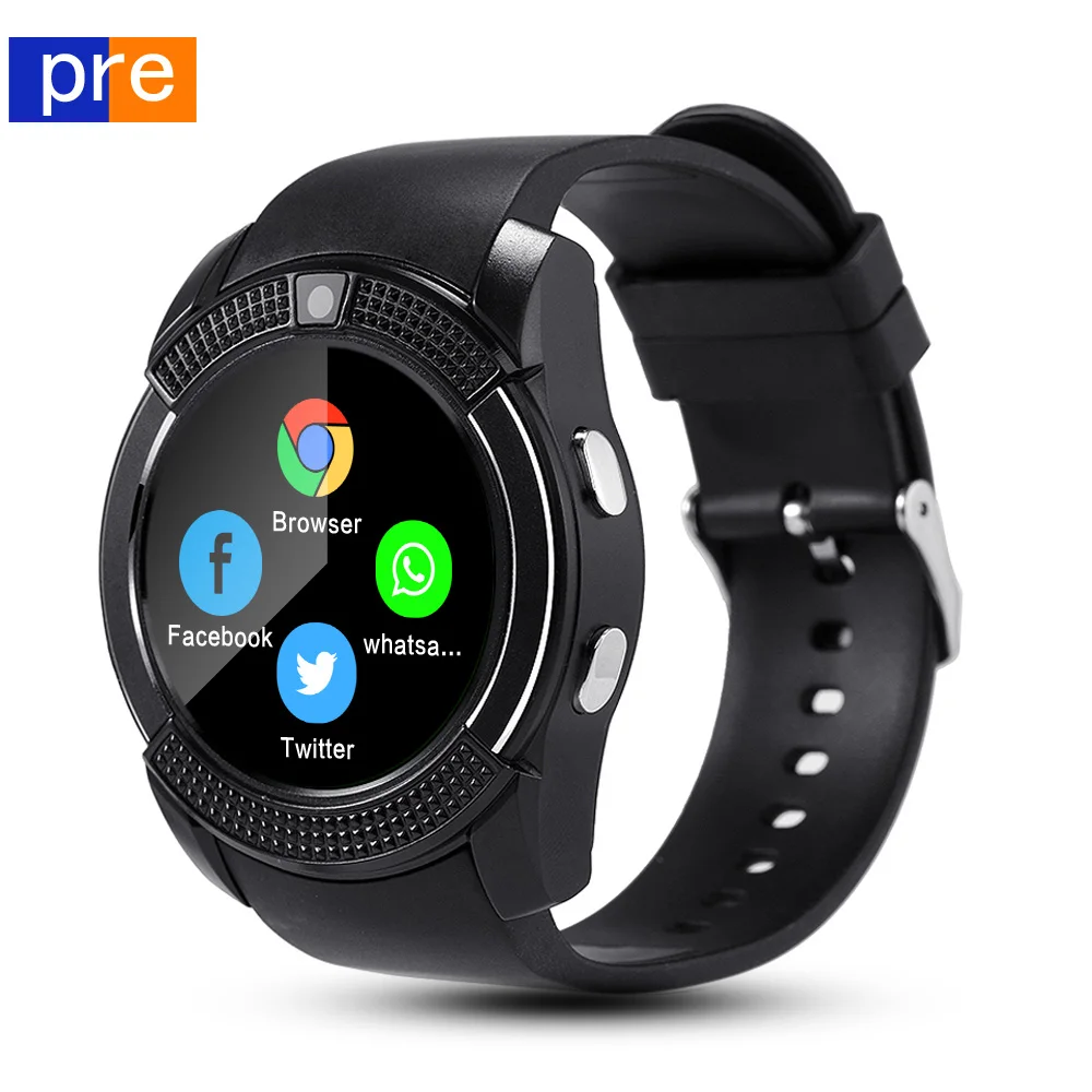 

v8 Smart Watch sim card Men camera rounded Answer Call Dial Call Smartwatch android Heart Rate Fitness Tracker Sport