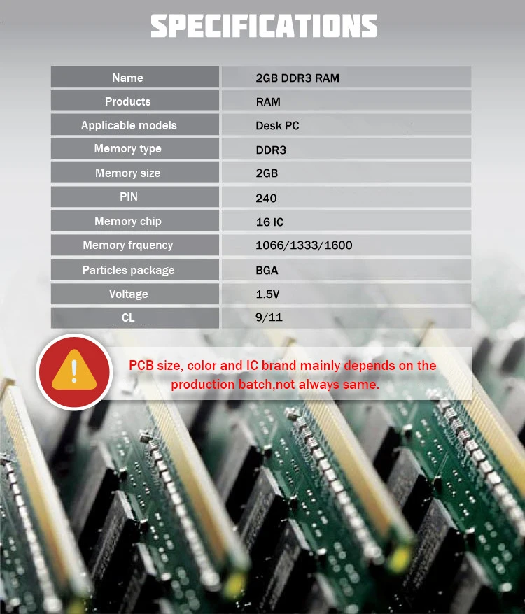 VEINEDA оперативной памяти 2 ГБ ddr3 1066 мГц Совместимость 1333 dimm памяти ddr 3 2 ГБ PC3-8500 для Intel и материнской платы AMD рабочего