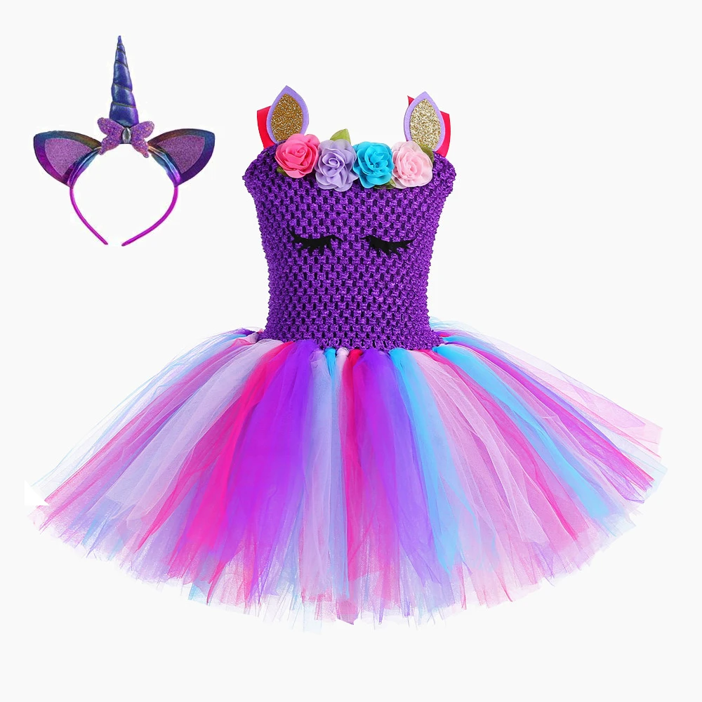 Baby Girl Kid Dresses Long Sleeve Unicorn Tutu Tulle Sundress Dress Clothes 1-6T