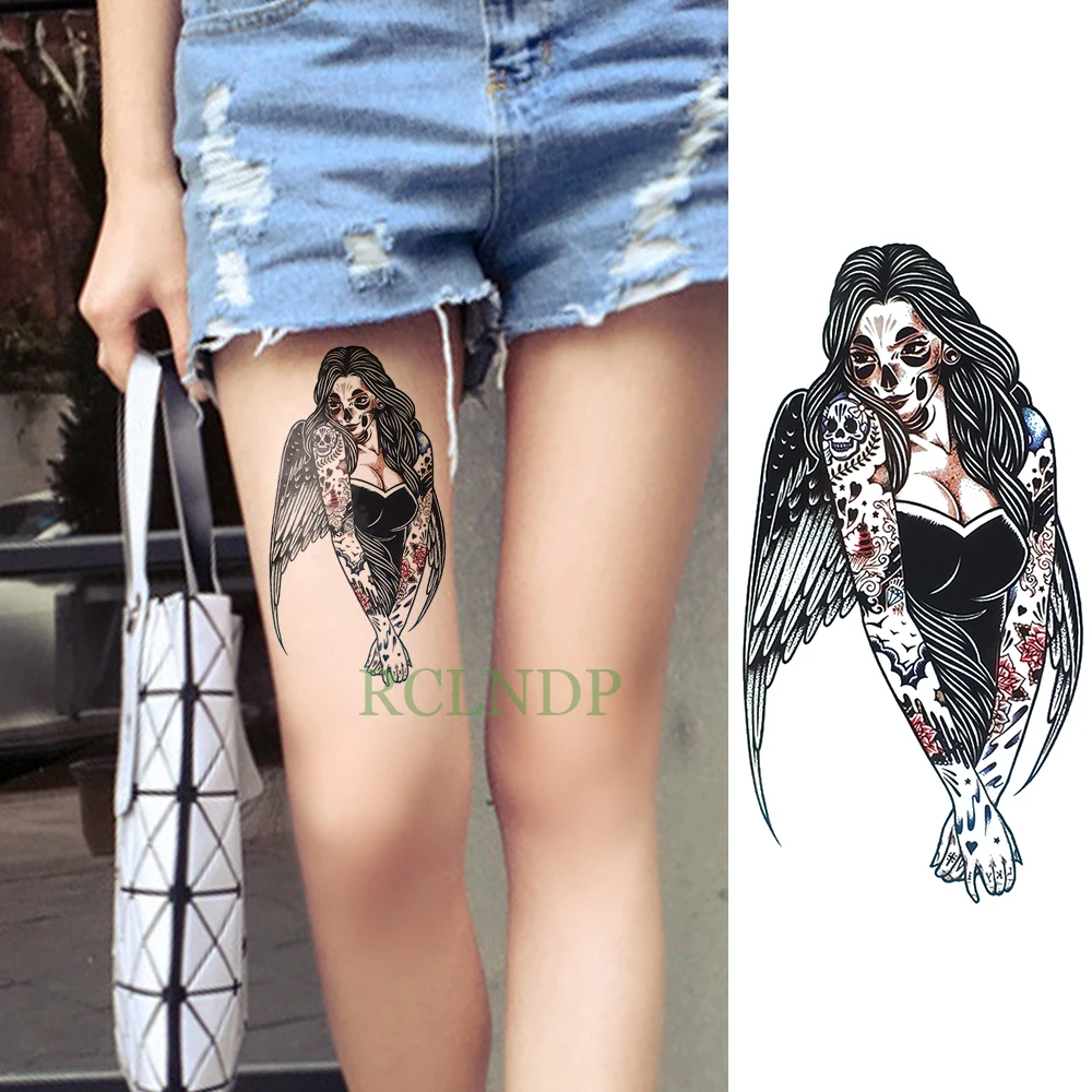 Tatouage Temporaire Pubis Femme Tatouage temporaire, étanche, tête de crâne, ailes de l'ancienne école,  flash, faux tatouages, grande taille, art corporel pour filles, femmes et  hommes | AliExpress