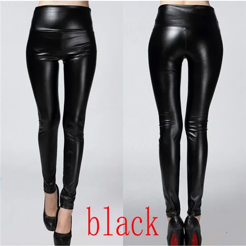 2021 Autumn winter Women legging skinny PU leather pencil Leggings slim faux Leather Pants female fashion thick fleece trousers