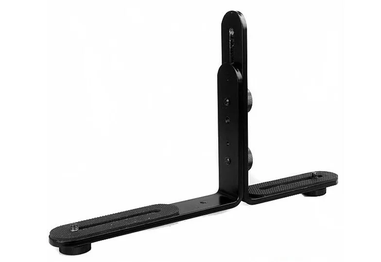  Photo Studio Accessories Universal Adjustable Dual-L Flash Bracket Stand Support Holder for DSLR Ca