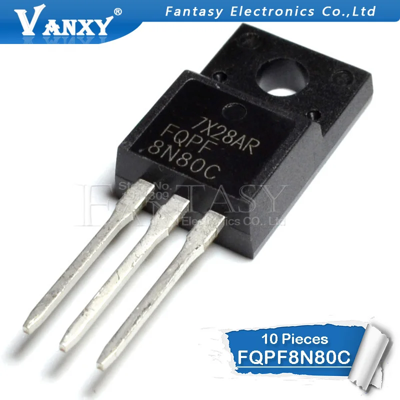 

10PCS FQPF8N80C TO-220F 8N80C 8N80 TO-220 FQPF8N80 TO220 new MOS FET transistor