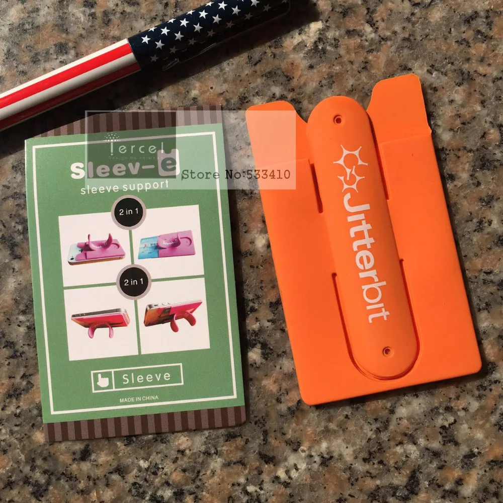 

100pcs/Lot Customized logo for 3M Mobile phone holder,personalized cell phone mobile 3m sticky smart wallet case