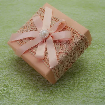

7.5*7.5*3.5CM PINK HARD gift package sweet box WITH lace , GWBZ3