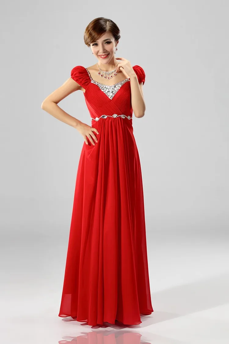 Robe demoiselle d'honneur Сексуальная V образным вырезом шифоновый кристалл с короткими рукавами трапециевидной формы бирюзовый Королевское, голубое, розовое платье для вечеринки с длинными