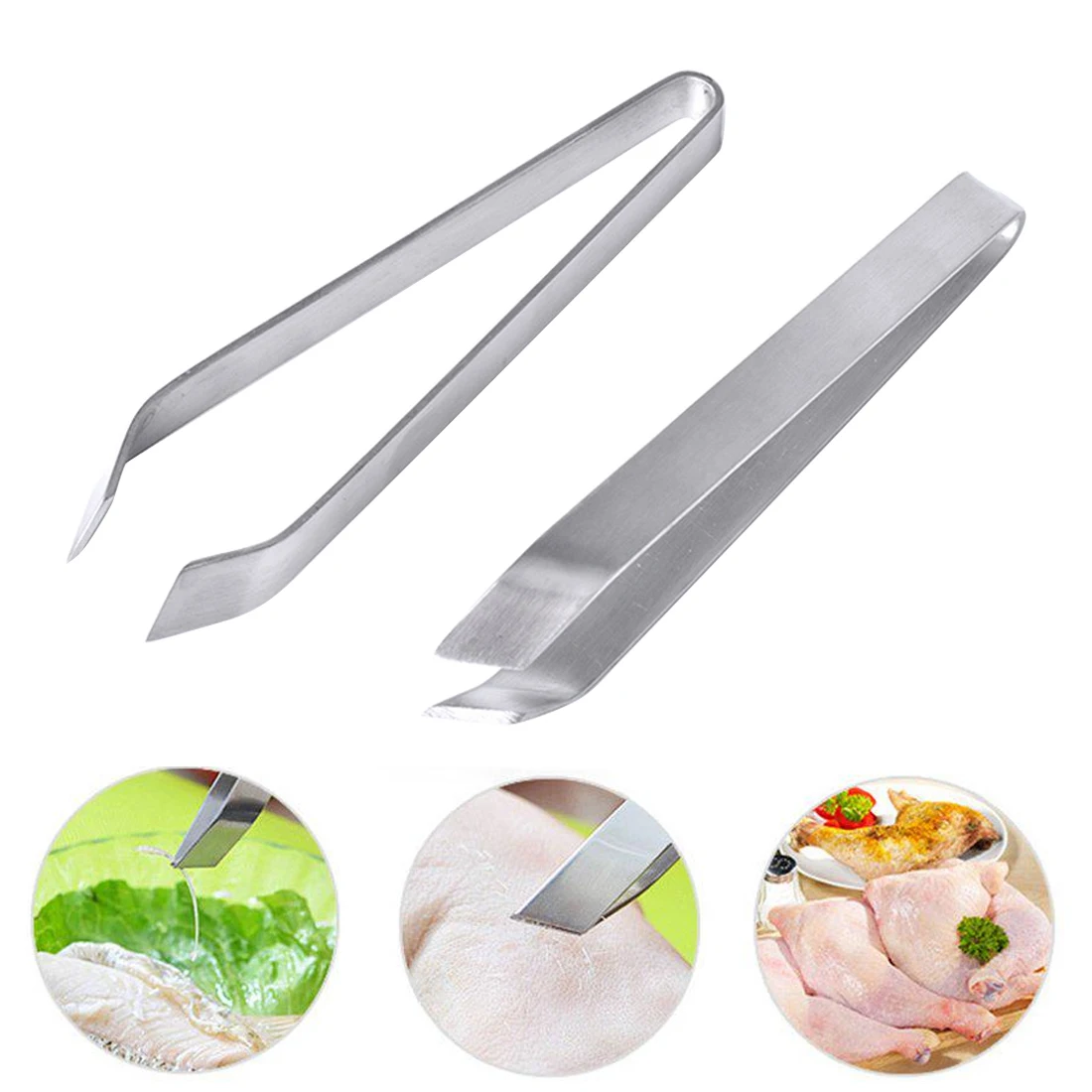 

Stainless Steel Pig Hair Pulling Chicken Duck Hair Clip Fish Bone Pliers Plucking Tweezers Hair Removal Pliers Kitchen Tools