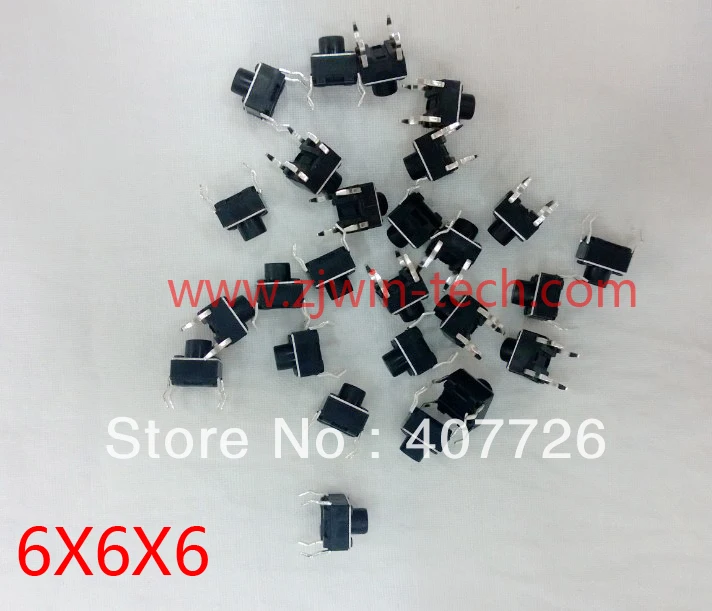 

High quality 50pcs 6X6X6MM 4PIN Copper Tactile Push Button Micro Switch Momentary Reset Button