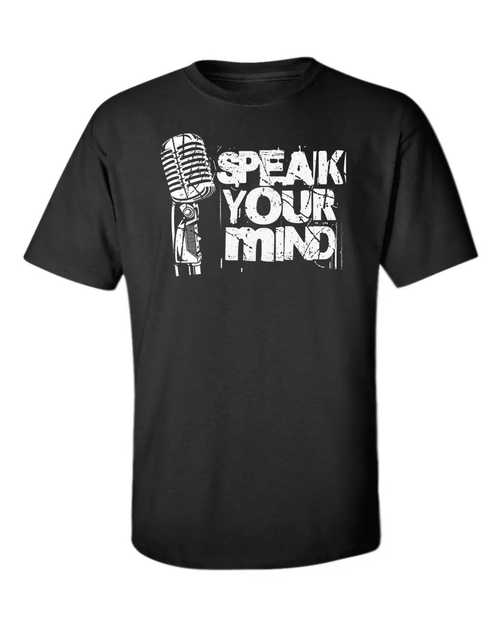 

Speak Your Mind T-Shirt Microphone Inspirational Saying Quote Motivate Men Tee
