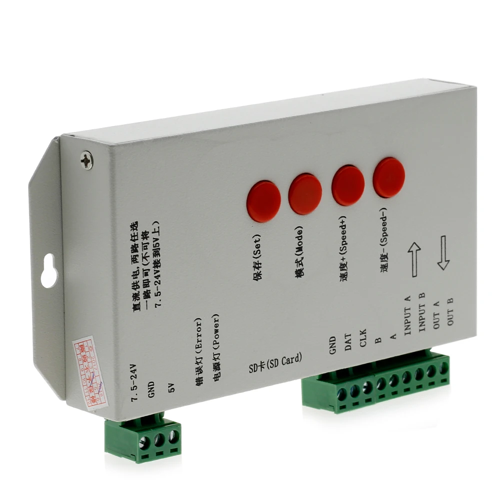T1000S/K1000C светодиодный SD карты контроллер пикселей, DC5~ 24 V, для WS2801 WS2811 WS2812B LPD6803 светодиодный 2048 светодиодные полосы света светодиодные лампы