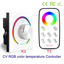CV RGB поворотный контроллер DC 12 В 24 в RGB панель управления RF настенное крепление беспроводной пульт дистанционного управления для 5050 3528 RGB светодиодная лента