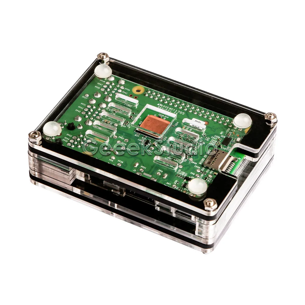 Нарезанный 9 слойный акриловый чехол Raspberry Pi 3/2 Модель B или двойной вентилятор