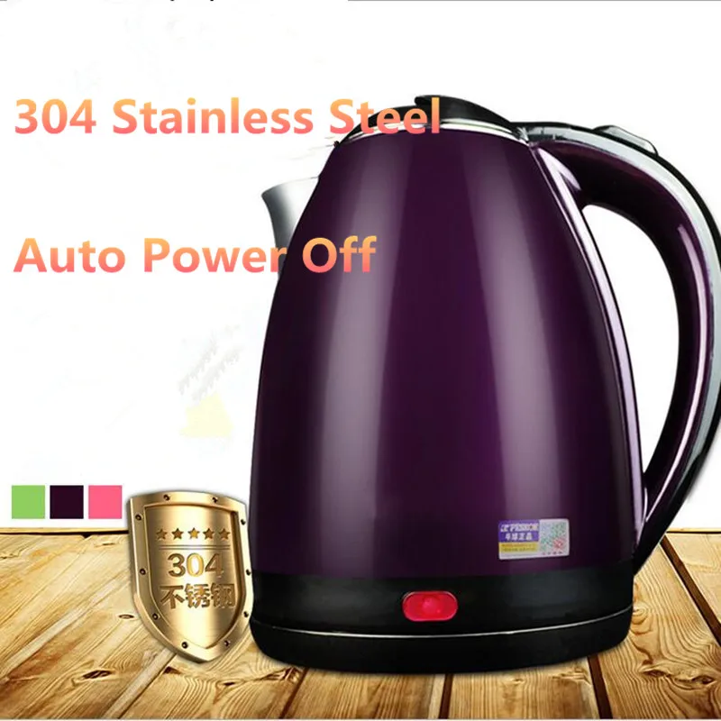2L 220V Stainless Steel Safety Auto-Off Function Quick Heat Electric Kettle Household Electric Boiling Pot EU/AU/UK Plug 2L 220V Stainless Steel Safety Auto-Off Function Quick Heat Electric Kettle Household Electric Boiling Pot EU/AU/UK Plug