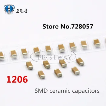 

1206 1PF 1KV 1000V 5% 1P 100pcs/lot Free shipping SMD ceramic capacitors