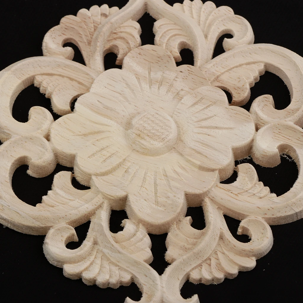 Wooden Carved Corner Applique Frame Furniture Craft Cabinet Corner Onlay Mouldings Handcraft Decor