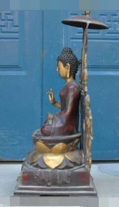 

S0543 24" chinese buddhism bronze gilt pray Tantra Shakyamuni sakyamuni buddha statue