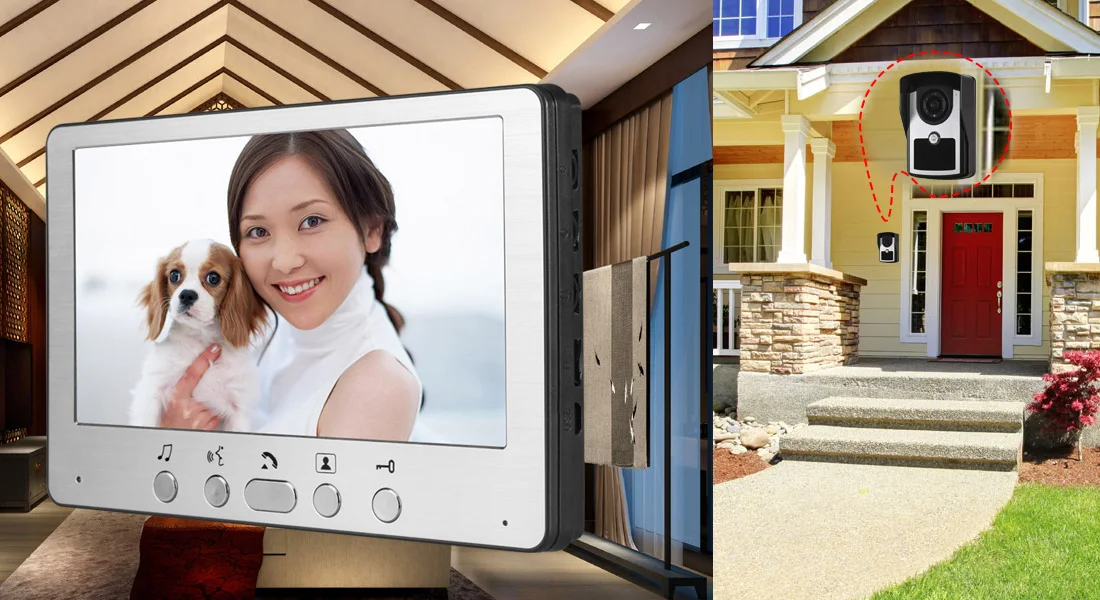 

815FC11 Free Shipping 7' Color Video Door Phone , Waterproof, Anti Oxidation and Wear Resistance Outdoor Unit, No Radiation