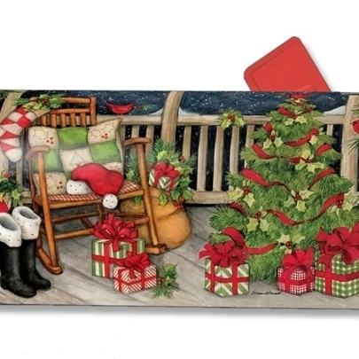

Magnet Works Santa's Porch Gifts Rocking Chair &Tree Magnetic Mailbox Wrap Cover
