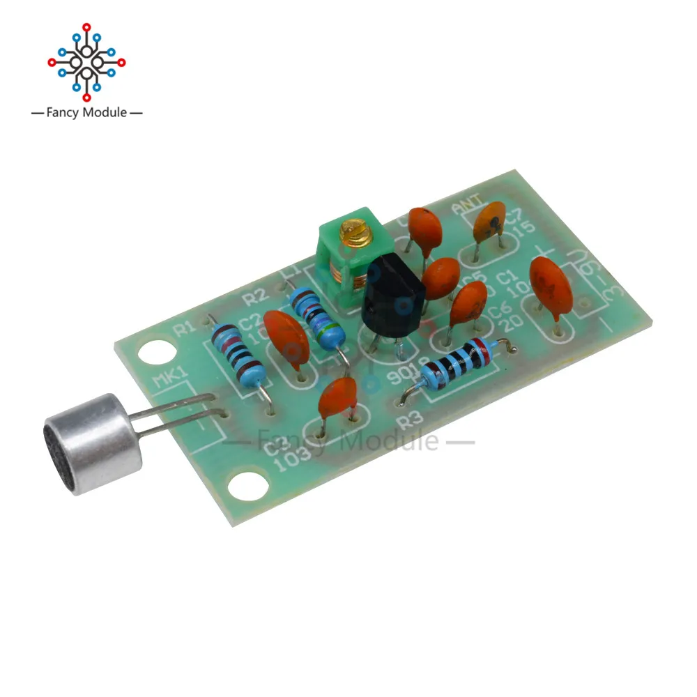 

FM Frequency Modulation Mini Wireless Microphone Module DIY Transmitter Board Parts 91-103MHz 3V-5V DC FM Transmitter Module
