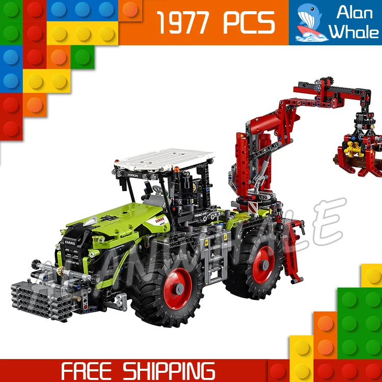

1977pcs 2in1 Technic Motorized Claas XERION 5000 TRAC VC Machineshop 20009 Figure Building Blocks Toy Compatible With Lago