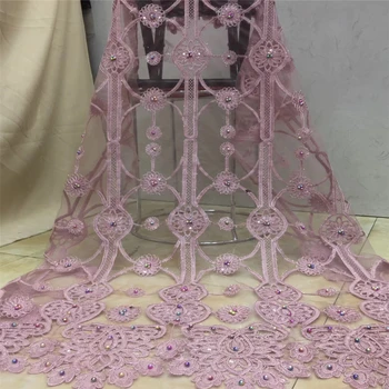 

Tollola Glittery African Lace Fabric High Quality 3D Lace French Net Lace Fabrics 2019 African Nigerian Lace Fabrics For Wedding