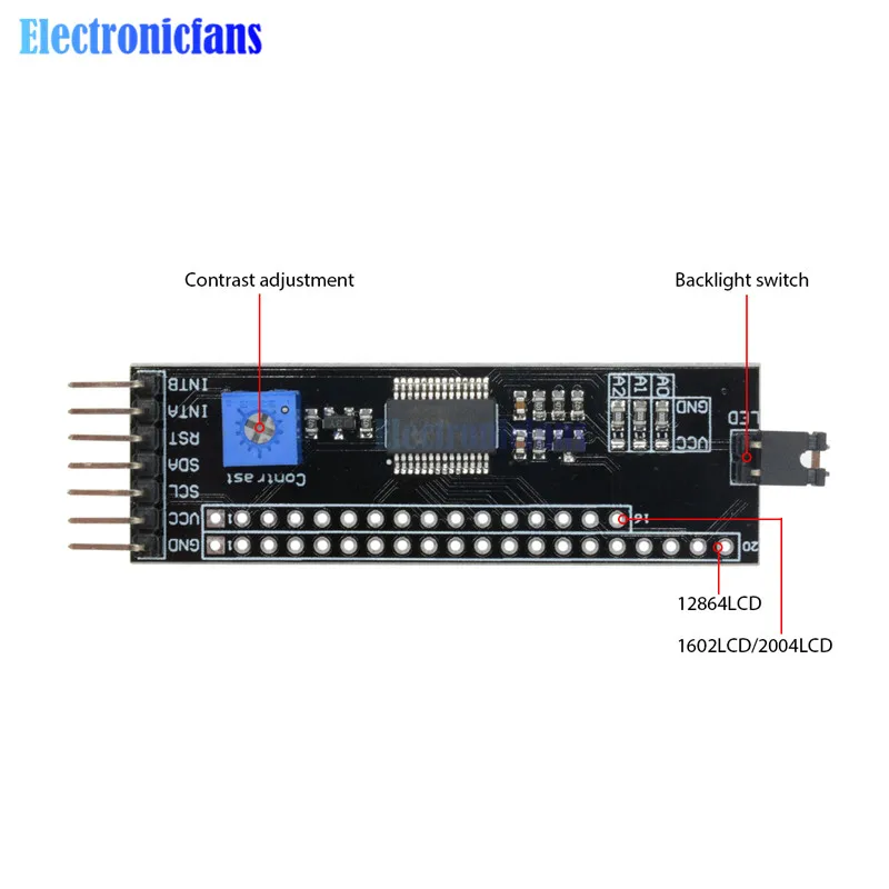 Расширитель MCP23017 5 в 1602/2004/12864 модуль драйвера ЖК дисплея плата адаптера