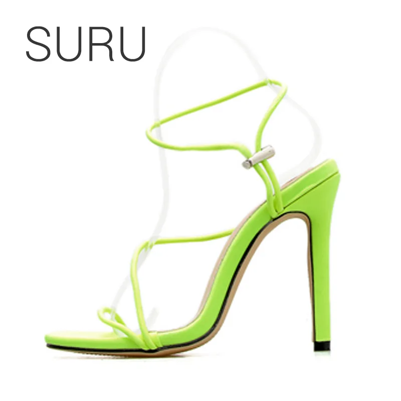 

SURU Narrow Elastic Band High Heels Sandals For Wmen Plus Size 35-42