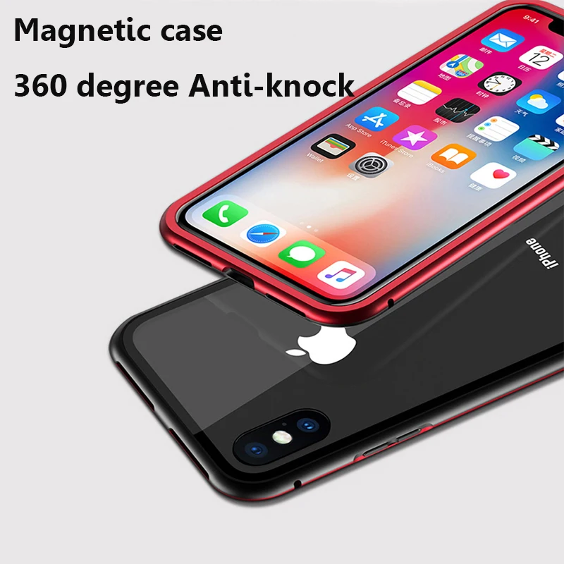 Suntaiho Tempered Glass case for iPhone 7 plus case for iPhone XS MAX 8 plus case XR Magnetic Tempered Glass back Phone X Case Suntaiho Tempered Glass case for iPhone 7 plus case for iPhone XS MAX 8 plus case XR Magnetic Tempered Glass back Phone X Case