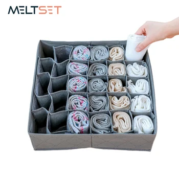 

Bra Organizer Underwear Storage Box Folding Sock Drawer Organizer with 30 Cells