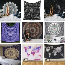 Mandala Polyester 230*150 CM Square Tapestry Wall Hanging Carpet Throw Yoga Mat for Home Bedroom Art Decoration Rug