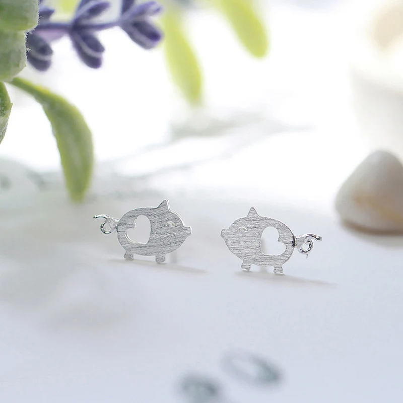 

Hot Simple Creative Rabbit Cat Elephant Silver Earrings For Women Animal Ear Studs Grils Exquisite Jewelry Gift