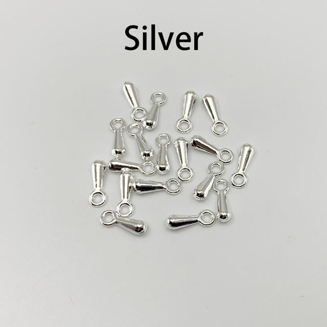 Gold/Rhodium/Antique Bronze Metal Water Drop End Beads 2*7 3*9mm Extender Chain Pendant Supplies For DIY Jewelry