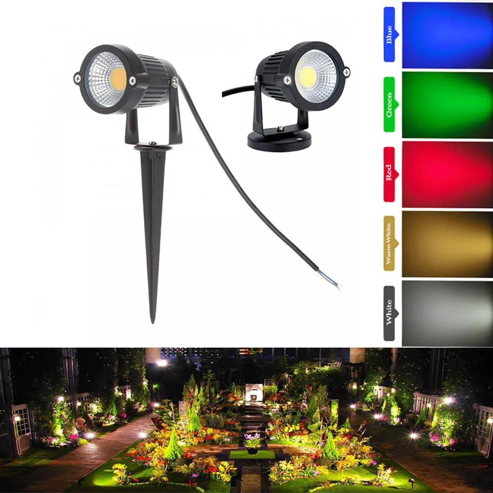 Free shipping Garden spot light led COB 3W 5W IP65 outdoor garden led spot light 12V